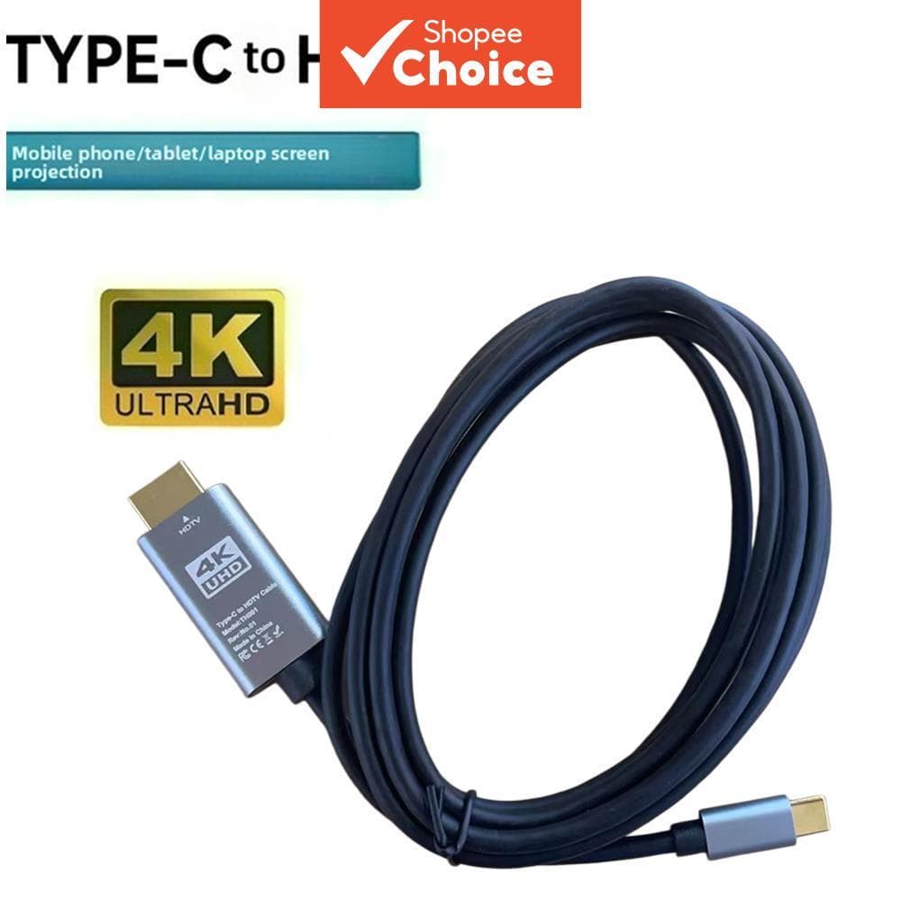 Adaptador Tipo C para HDMI 4K, Cabo Conversor USB-C para HDMI para TV, PC, MacBook, Laptop, Projetor