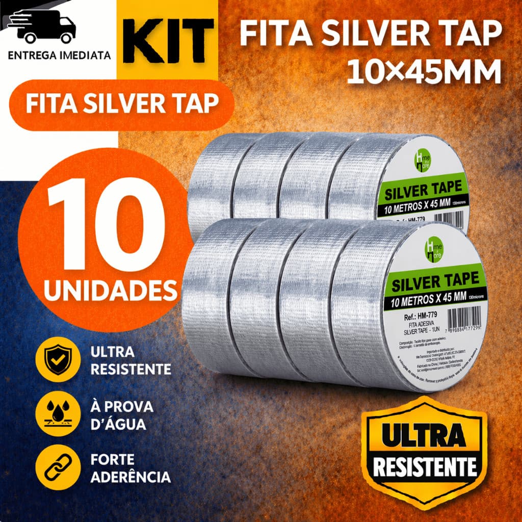 CONJUNTO FITA SILVERTAPE 10 METROS - 10/6/3/1 UNIDADE FITA SILVER TAPE