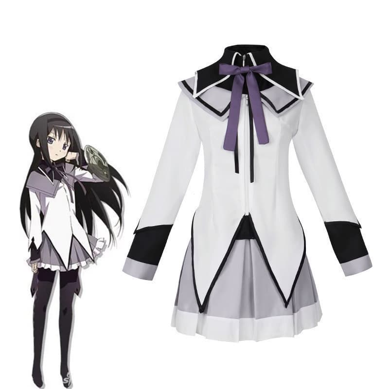 Conjunto de Fantasia de Batalha CT8E Puella Magi Madoka Magica Homura Akemi para Eventos e Festas VF3D
