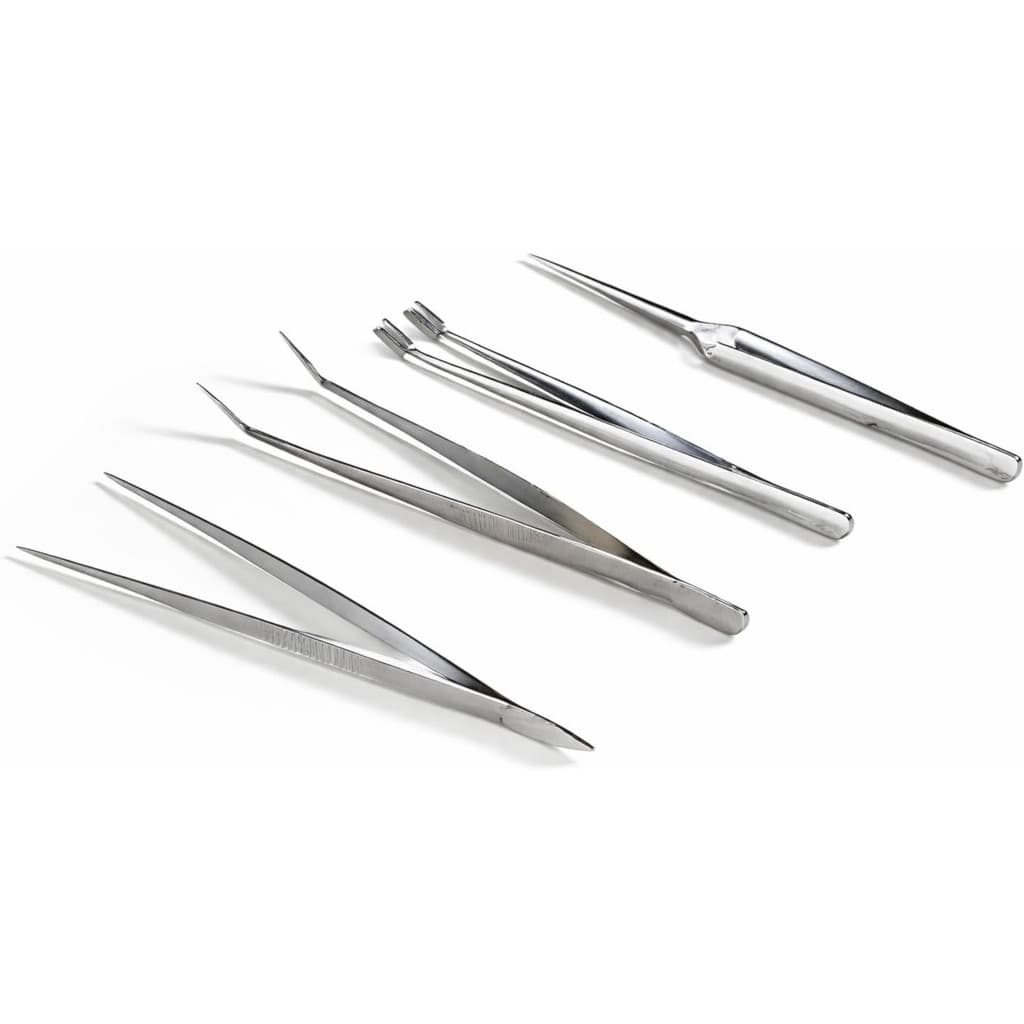 Kit 4 Pinças Antiestáticas C7INTEGRA Aço Premium