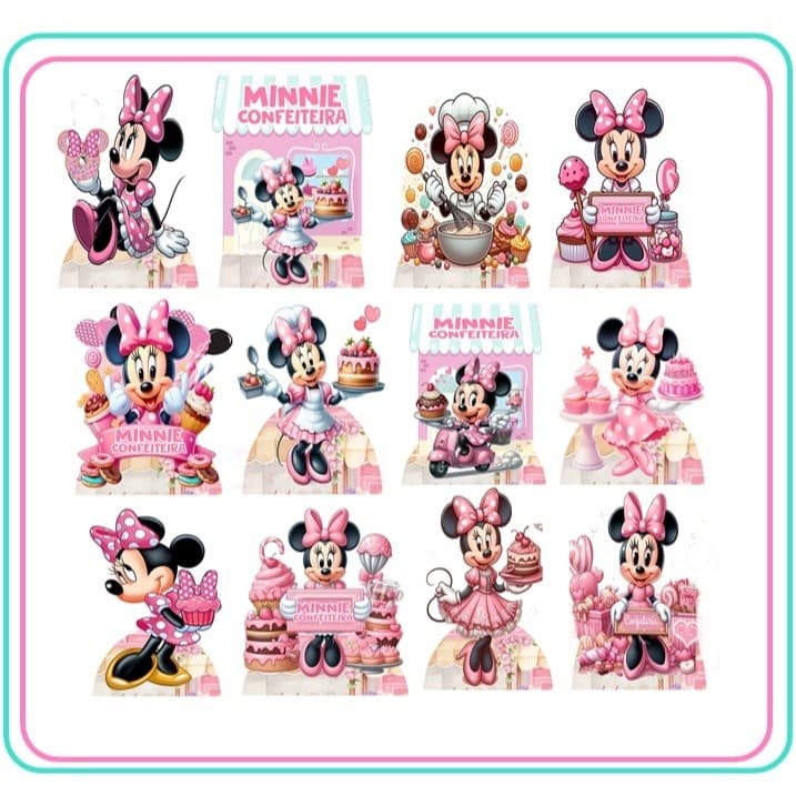 minnie confeiteira display de festa Mdf