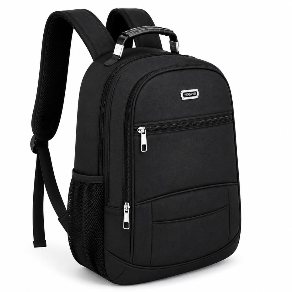 Mochila Notebook 15’ Casual Preta Alça de Ferro Pequena Escolar Faculdade Escola Passeio Leve Confortável Masculina