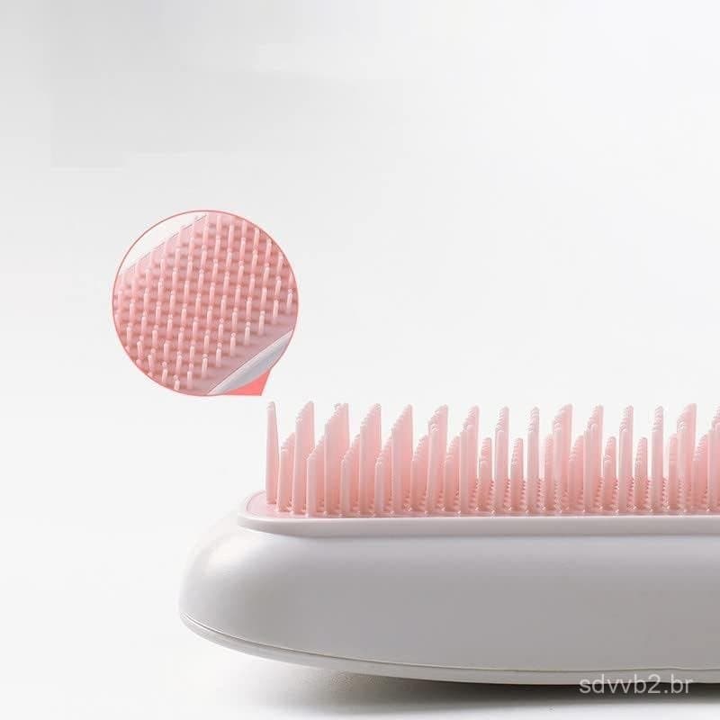 Massageador de Couro Cabeludo Elétrico Rosa, Puro e Orgânico, Escova de Cabelo Vibratória Portátil de,