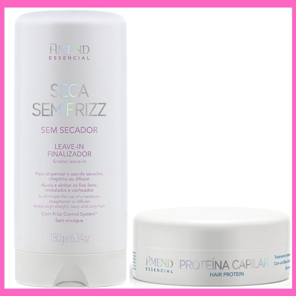 Amend Kit Leave-In Seca Sem Frizz Finalizador 180g + Proteína Capilar Hair Protein 100g
