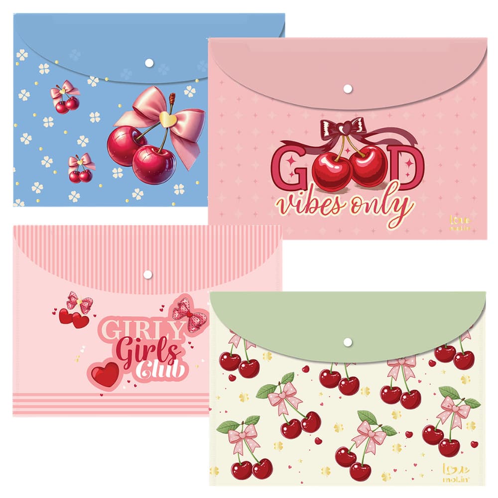 Pasta Envelope com Botão A4 Love My Cherry 40784 Molin
