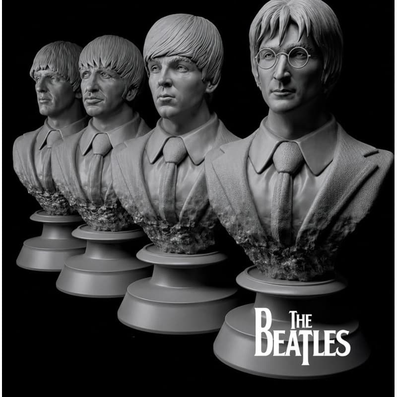 Escultura The Beatles Decorativa | Busto Colecionável John Lennon Paul McCartney George Harrison Ringo Starr | Decoração