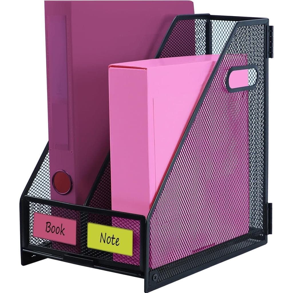 Organizadores de Mesa, Suporte de Metal para Revistas com 5 Compartimentos Verticais, Organizador de Arquivos para Mater