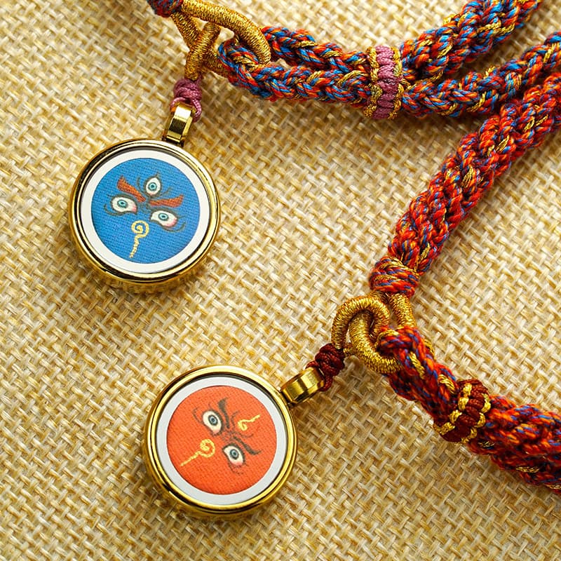 Zakilam Thangka pulseira étnica amarela Cai Manjusri pulseira casal masculino feminino banhado a ouro Gawu caixa DIY pin