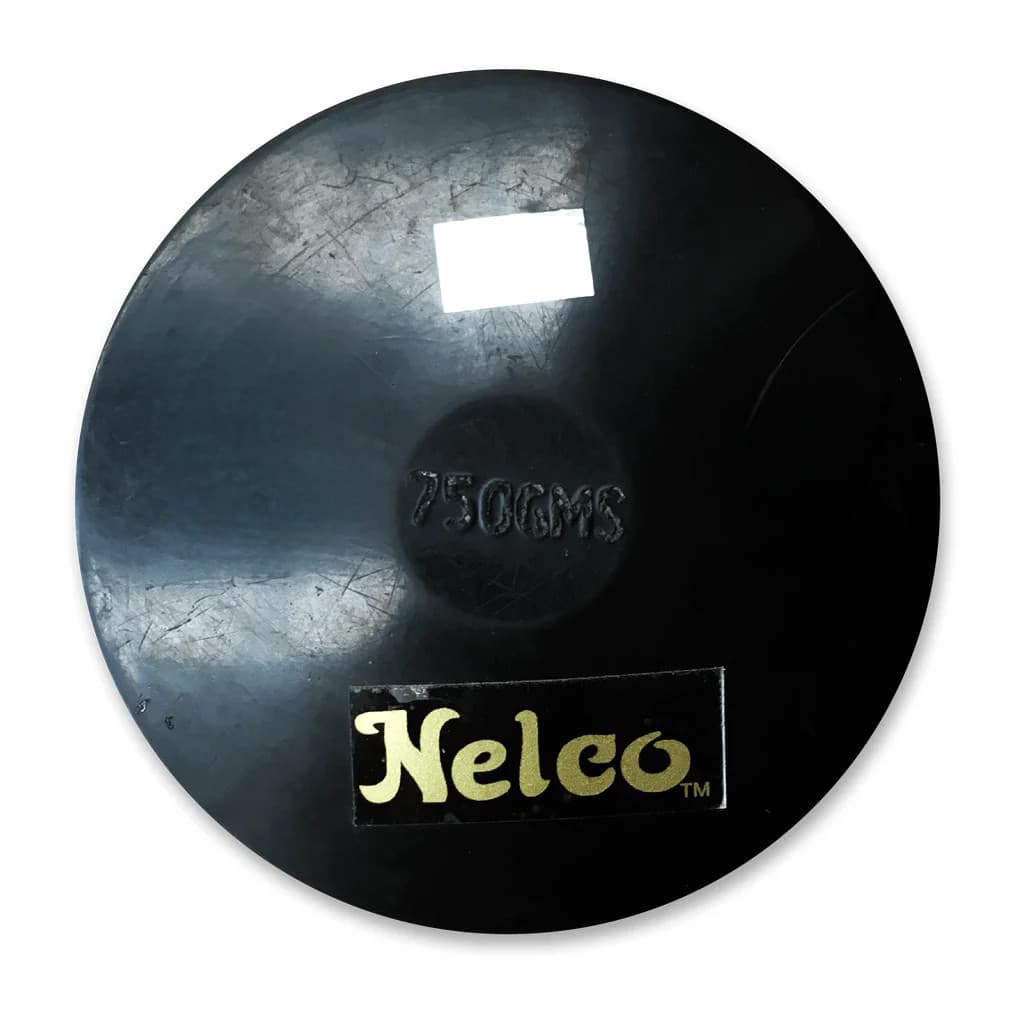 Disco de Atletismo de Borracha para Lançamento de 750G - NELCO - Preto Borracha Maciça Treinamento