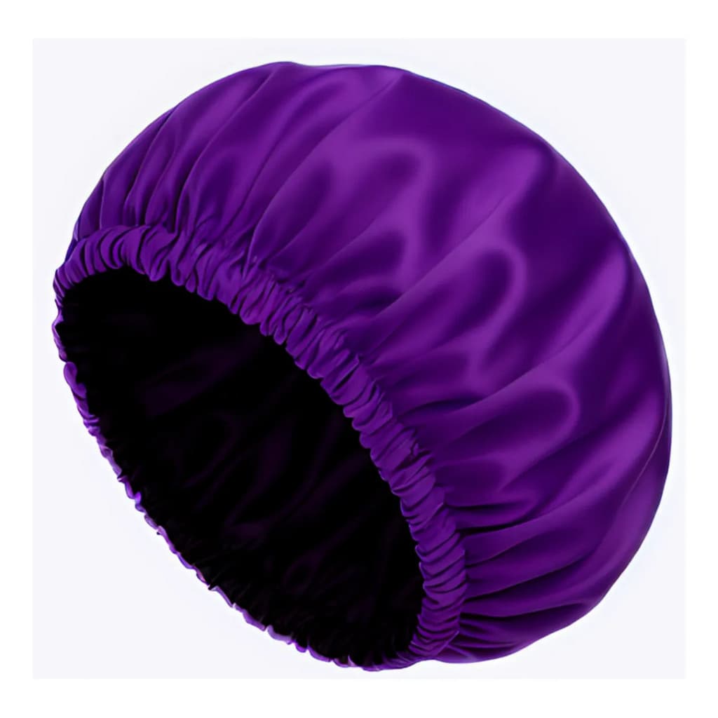 Touca Roxo Regulável Cetim Dupla Face Anti Frizz Grande