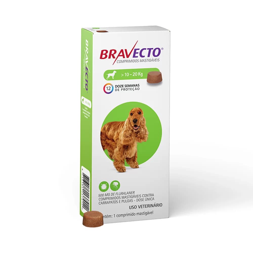 Bravecto Cães de 10 a 20kg  - 500 mg