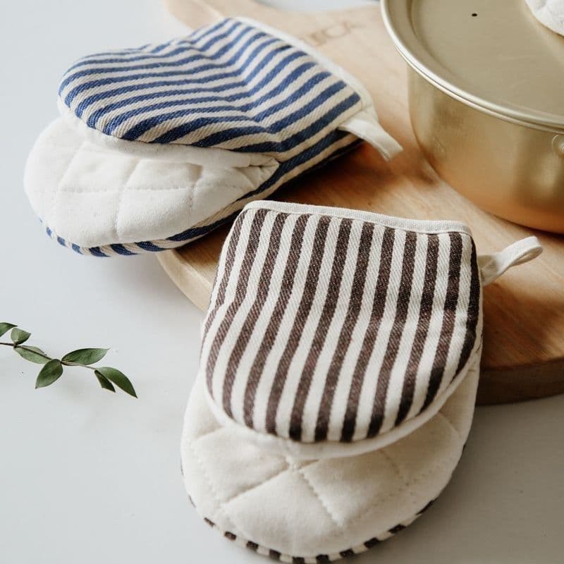 Luvas de micro-ondas espessadas estilo japonês Linho de algodão Anti-escaldante Resistente a altas temperaturas Luvas de
