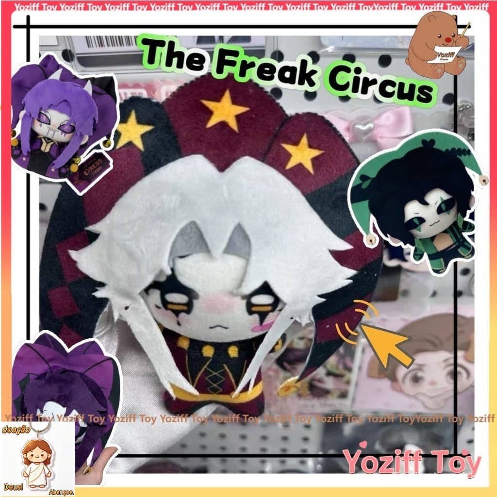 10cm The Freak Circus Pierrot Harlequin Boneca De Pelúcia , Anime Pingente Mochila Chaveiro Acessórios Decora Presentes