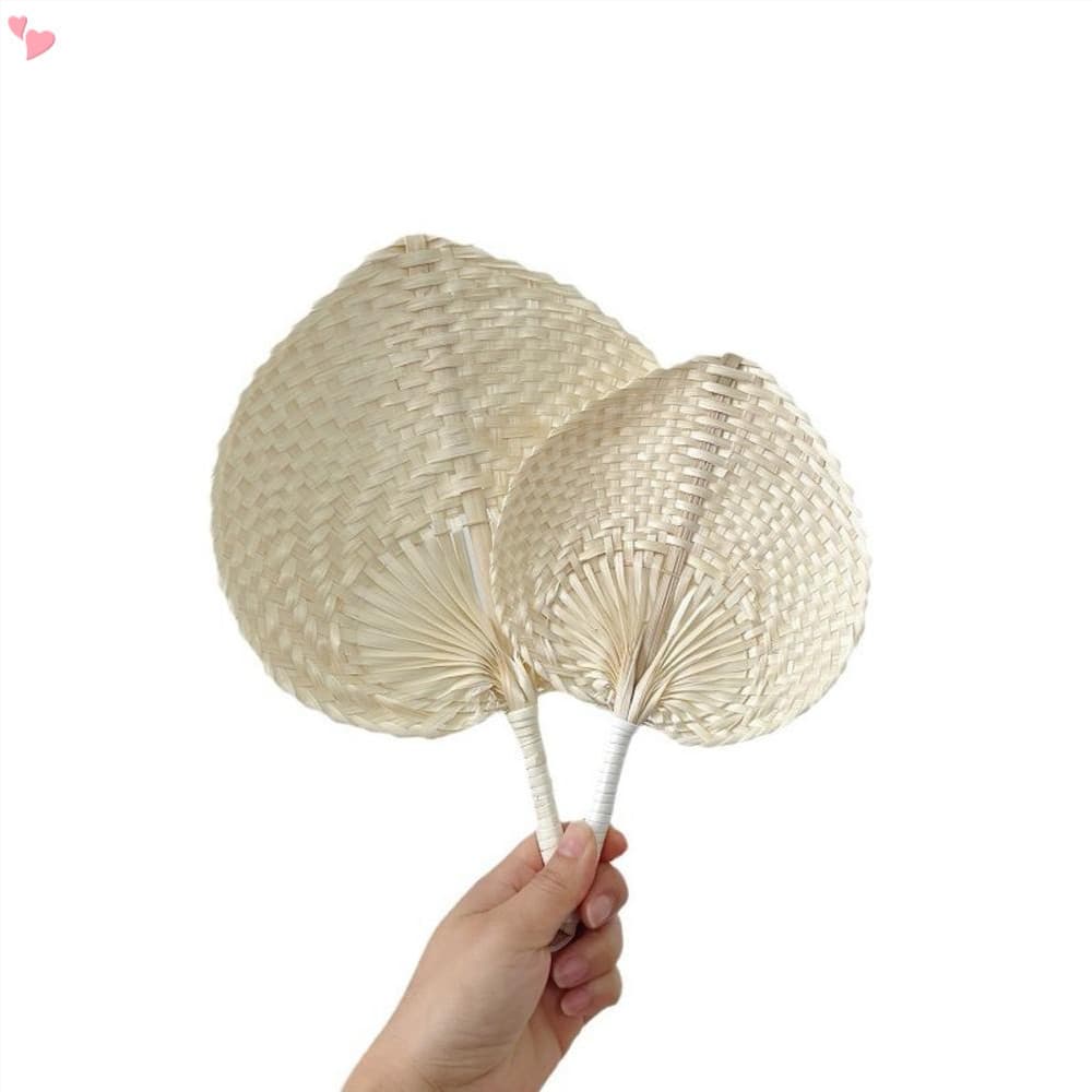 Ventilador de bambu Natural, decorações portáteis de verão, materiais de vime E rattan, adequado para praia, decoração d