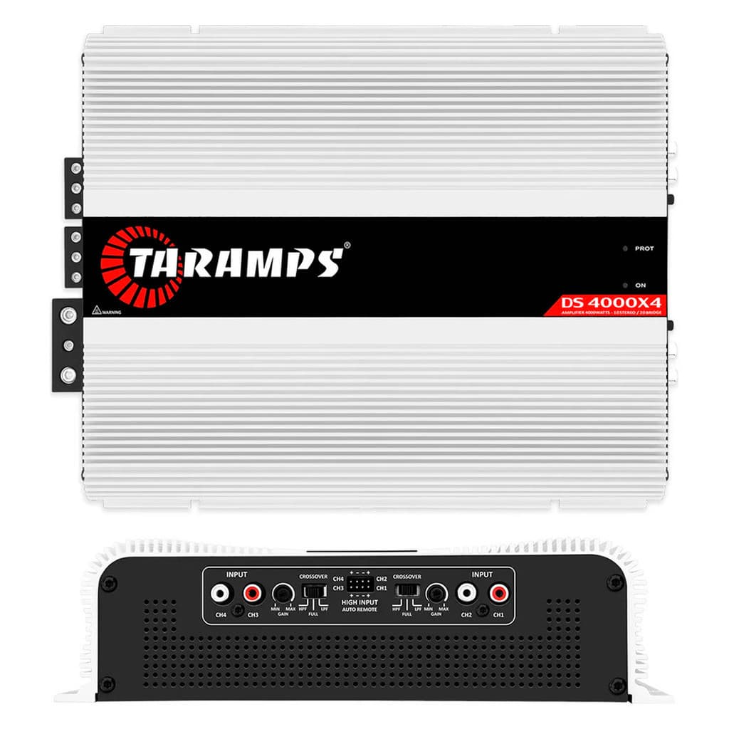 Módulo Amplificador Taramps DS 4000X4 1 Ohm 4000W RMS 4 Canais com Bridge e RCA Som Automotivo