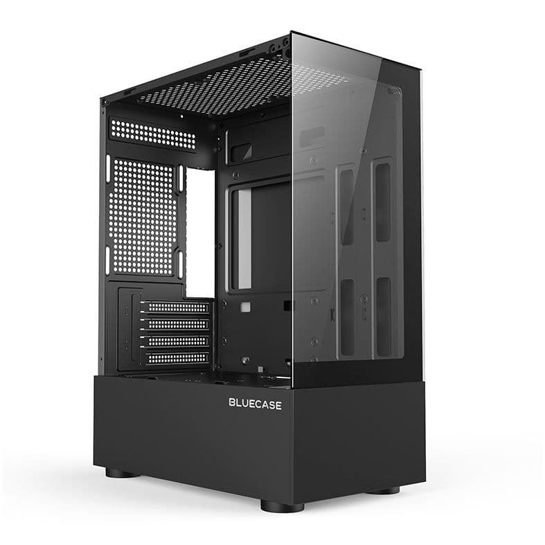 GABINETE GAMER BLUECASE NUKER BG-053, MID TOWER, LATERAL DE VIDRO TEMPERADO, PRETO