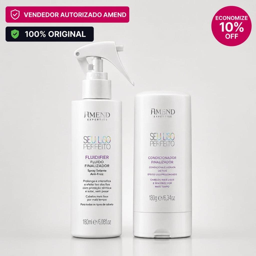 Amend KIT Seca Sem Frizz Leave-in 180g + Blindagem Fluído Antiumidade 180ml