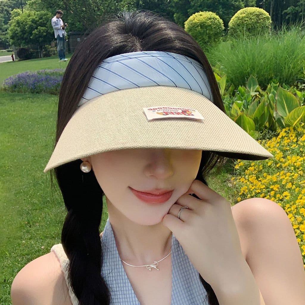 2026 novo estilo moda palha tecido vazio chapéu superior feminino verão lazer ao ar livre aba grande guarda-sol chapéu p