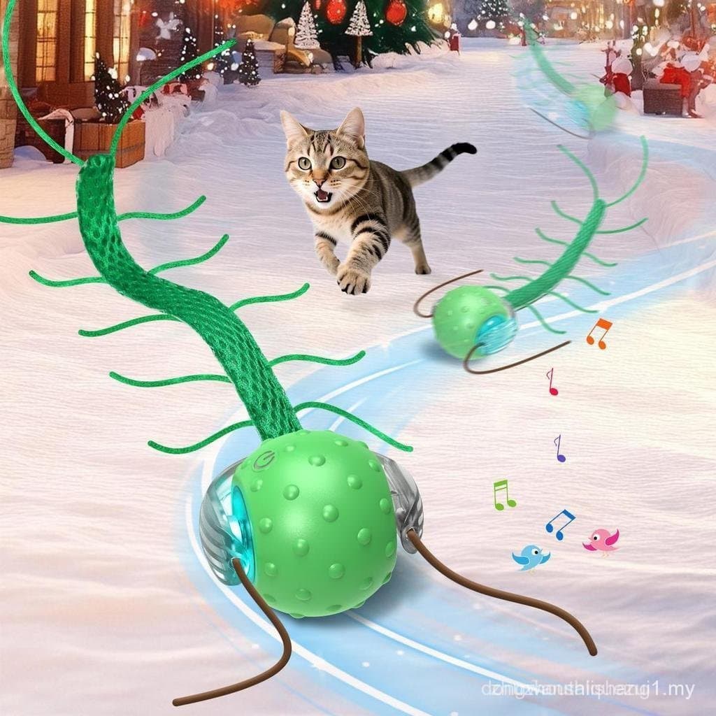 Brinquedos Interativos para Gatos Waaiio, com Sons de Chirrido, Movimento de Centopéia e Bola Motorizada para Gatos em T
