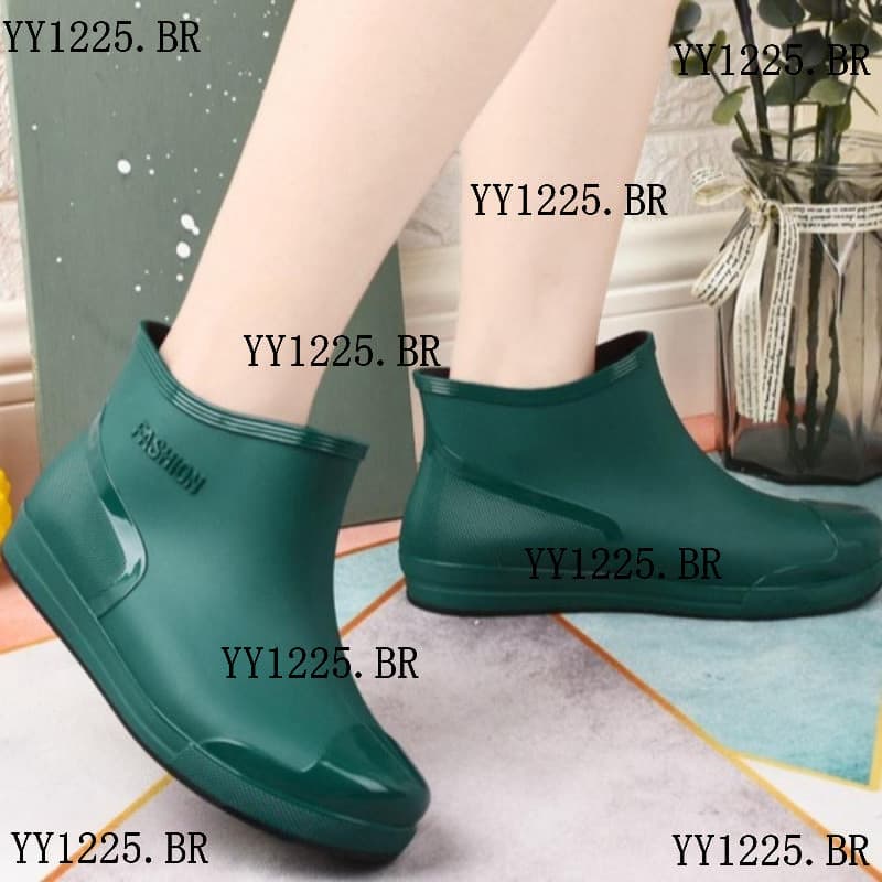 BLUEVELVET1 Botas De 脕gua Espessadas , Chuva Femininas De Tubo Curto Antiderrapante , Resistentes Ao Desgaste