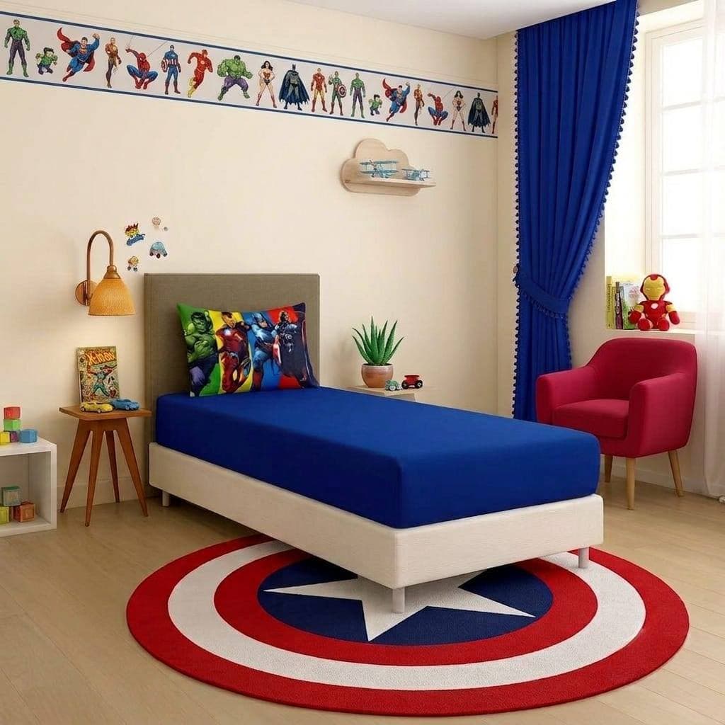 KIT 2 PEÇAS CAMA DE SOLTEIRO LENÇOL +FRONHA /VÁRIAS CORES/PRONTA ENTREGA/KIDS/ SUPER HERÓIS NOVO