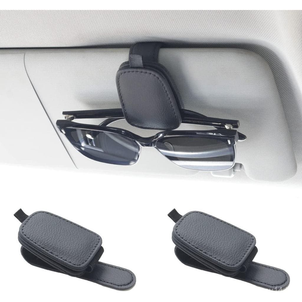 Suporte para Carro Yuoyar, Suporte Magnético de Couro e Clipe para Cartões e Bilhetes, Acessórios para Para-sol de Carro