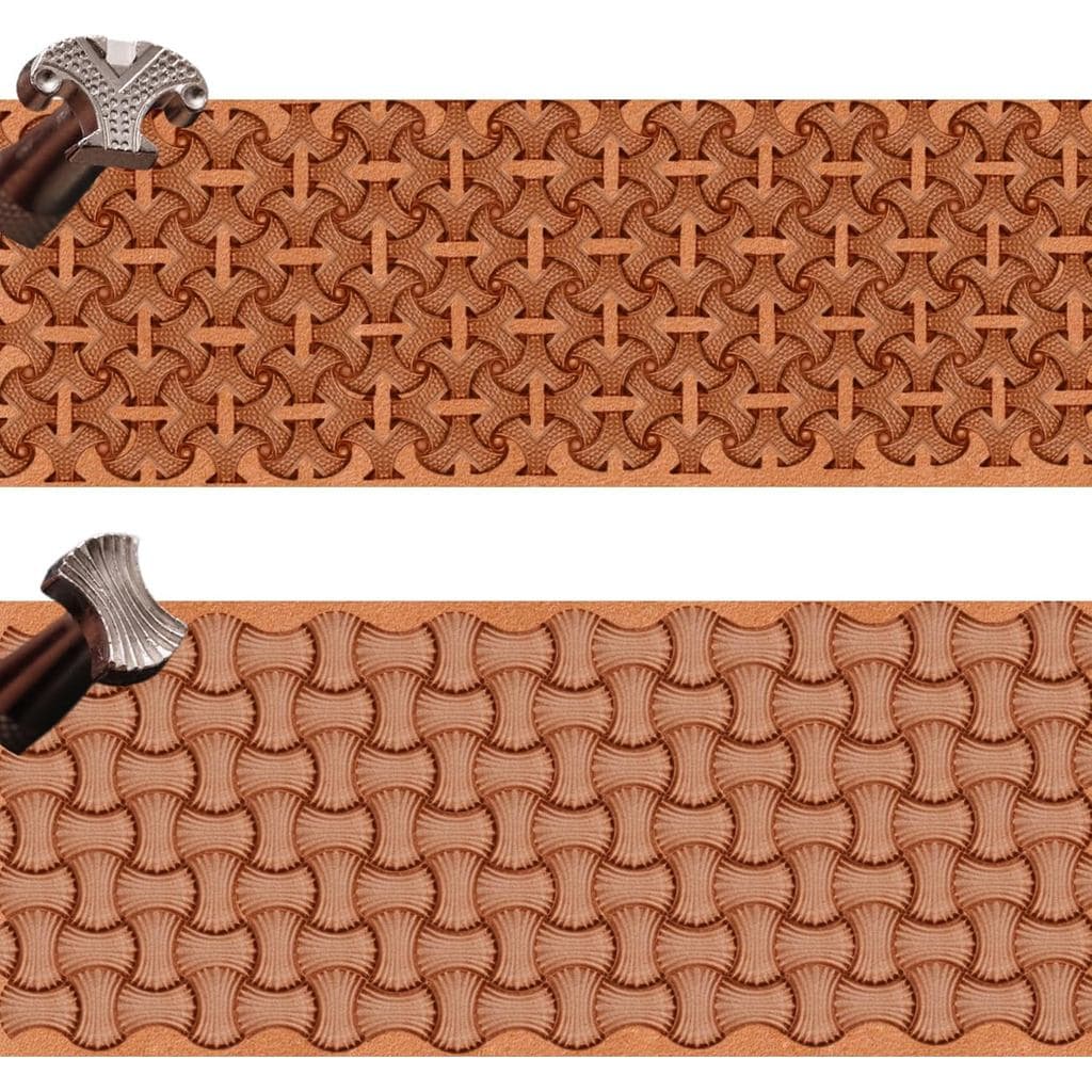 Carimbos de Couro, Conjunto de 2 Ferramentas Profissionais para Estampagem em Couro para Trabalhos Manuais (97-32+61)