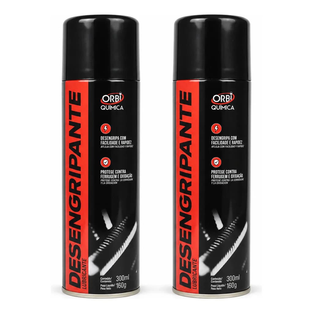 Kit 2 Spray  Desengripante Orbi Química 300ml Spray Lubrificante Antiferrugem Multiuso Profissional