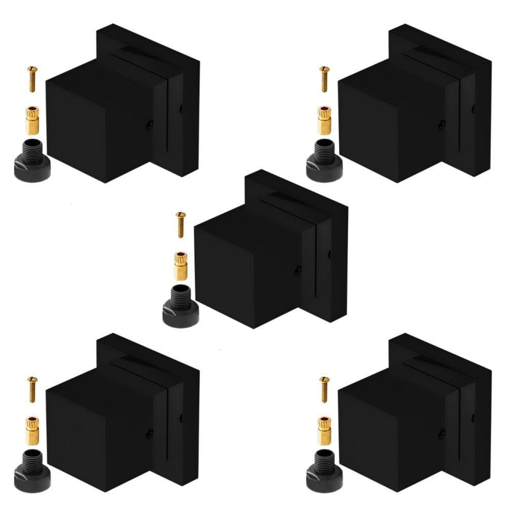 Kit 5 Acabamento Preto para Registro Banheiro com Conversor Compatível em Registros Deca e Docol