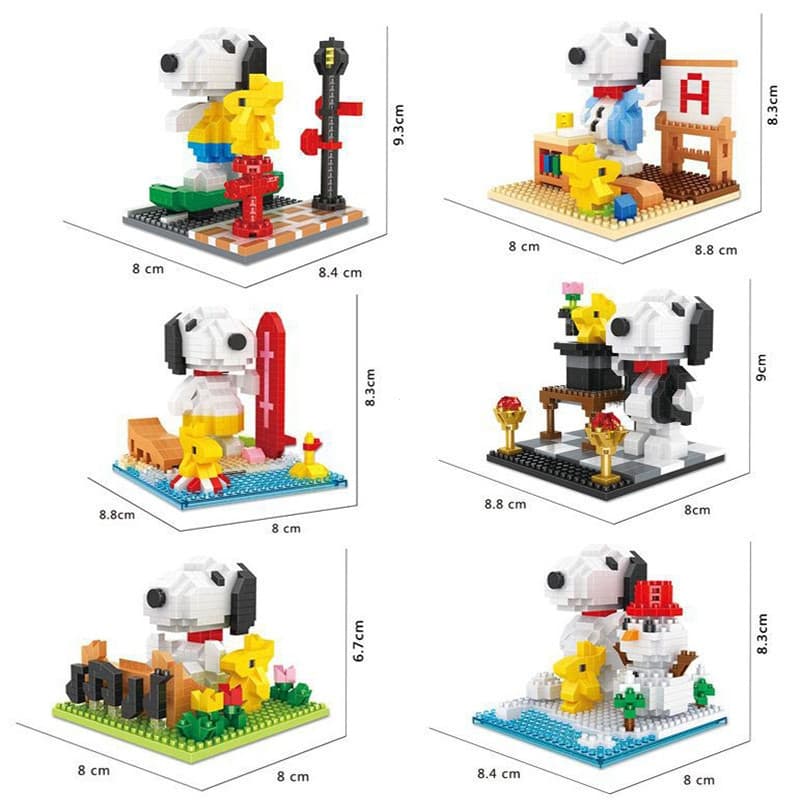 Snoopy Cartoon Series Bloco De Construção De Brinquedo Presente
