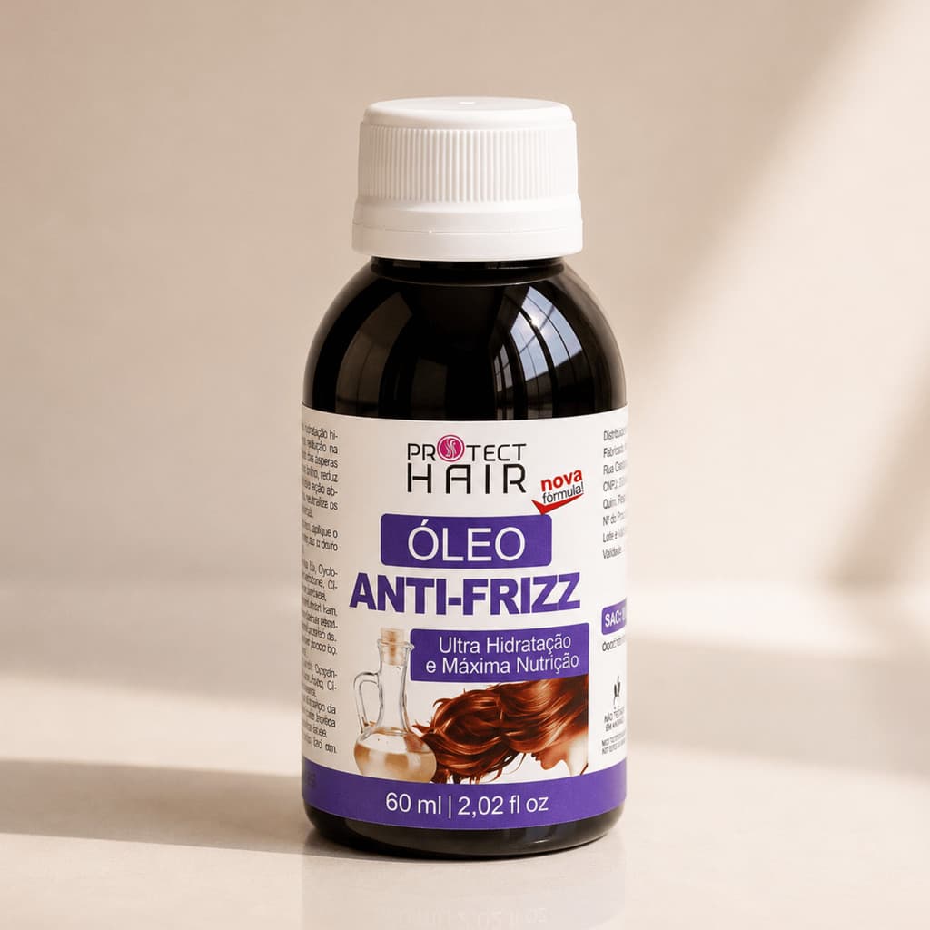 Óleo Vegetal Anti-frizz 60ml para umectação capilar Protect Hair