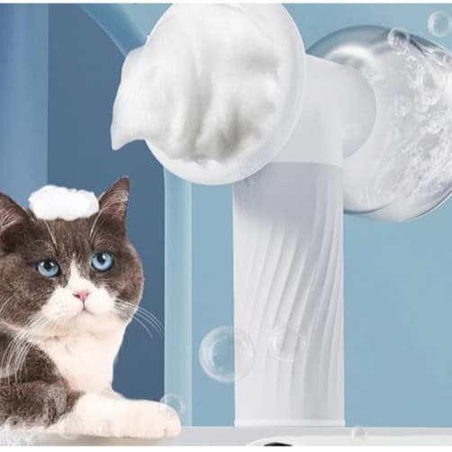 Escova automática de espuma para cães e gatos. Escova de banho de espuma 2 em 1, escova de banho com bolhas.