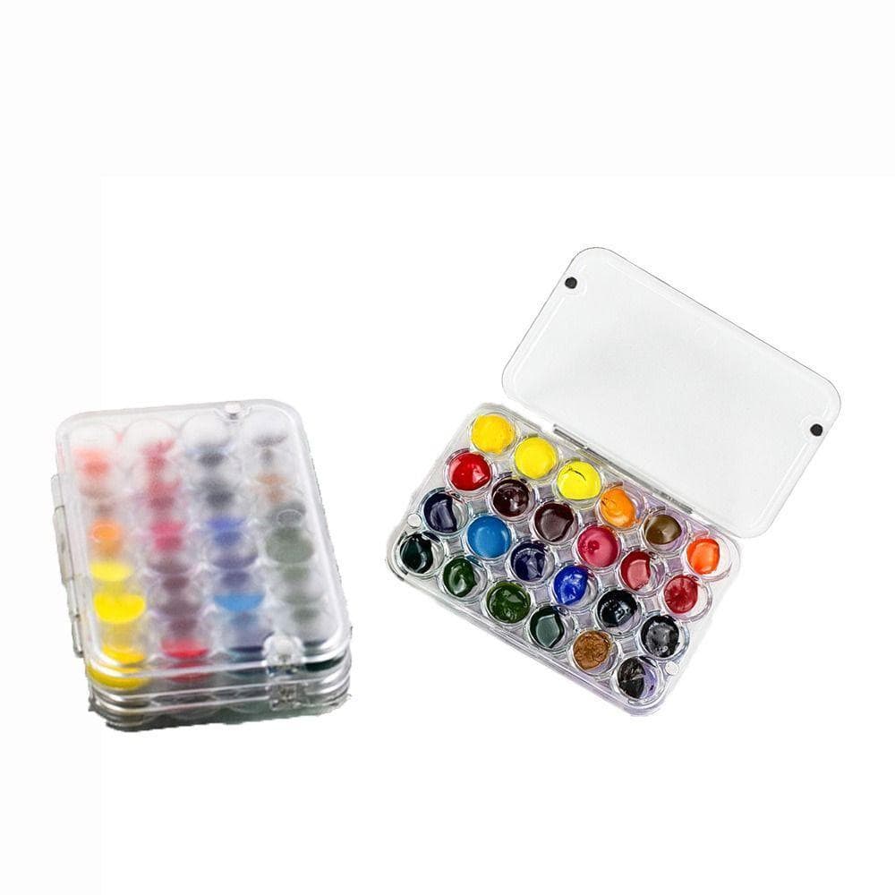 Bandeja De Pintura Em Aquarela , Mini Paleta De Vazia Acrílica , Caixa Selada Transparente De 24 Grades