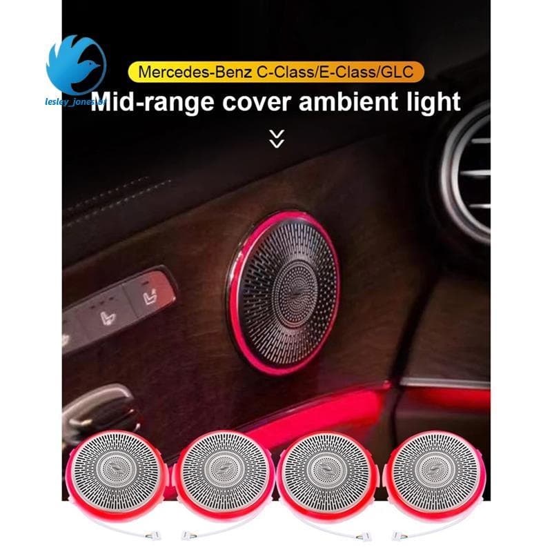 [lesley_jones.br] Capa Decorativa De Buzina De Porta De Carro Para E-Class W213 LED Kit De Luz Ambiente De Alto-Falante