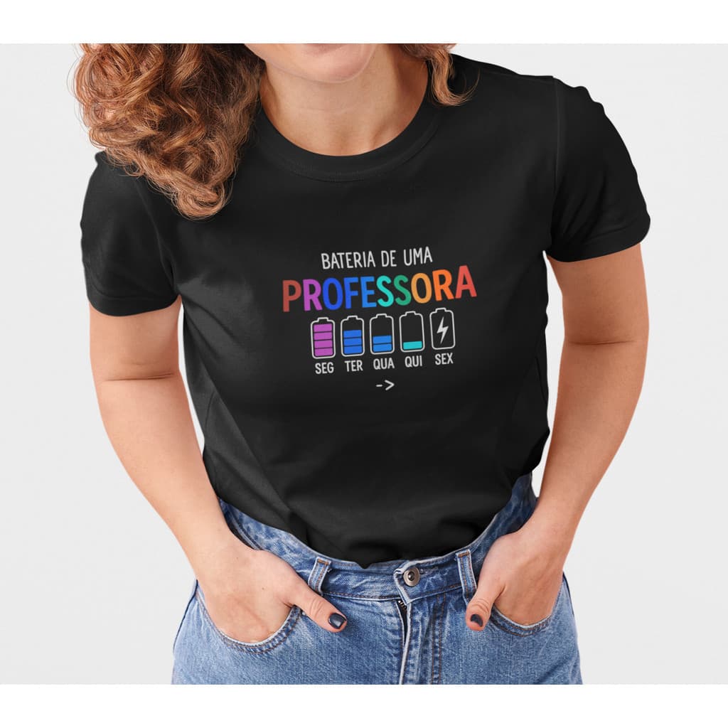Camiseta Feminina Bateria Professora 100% Algodão Confortável, Moda Casual