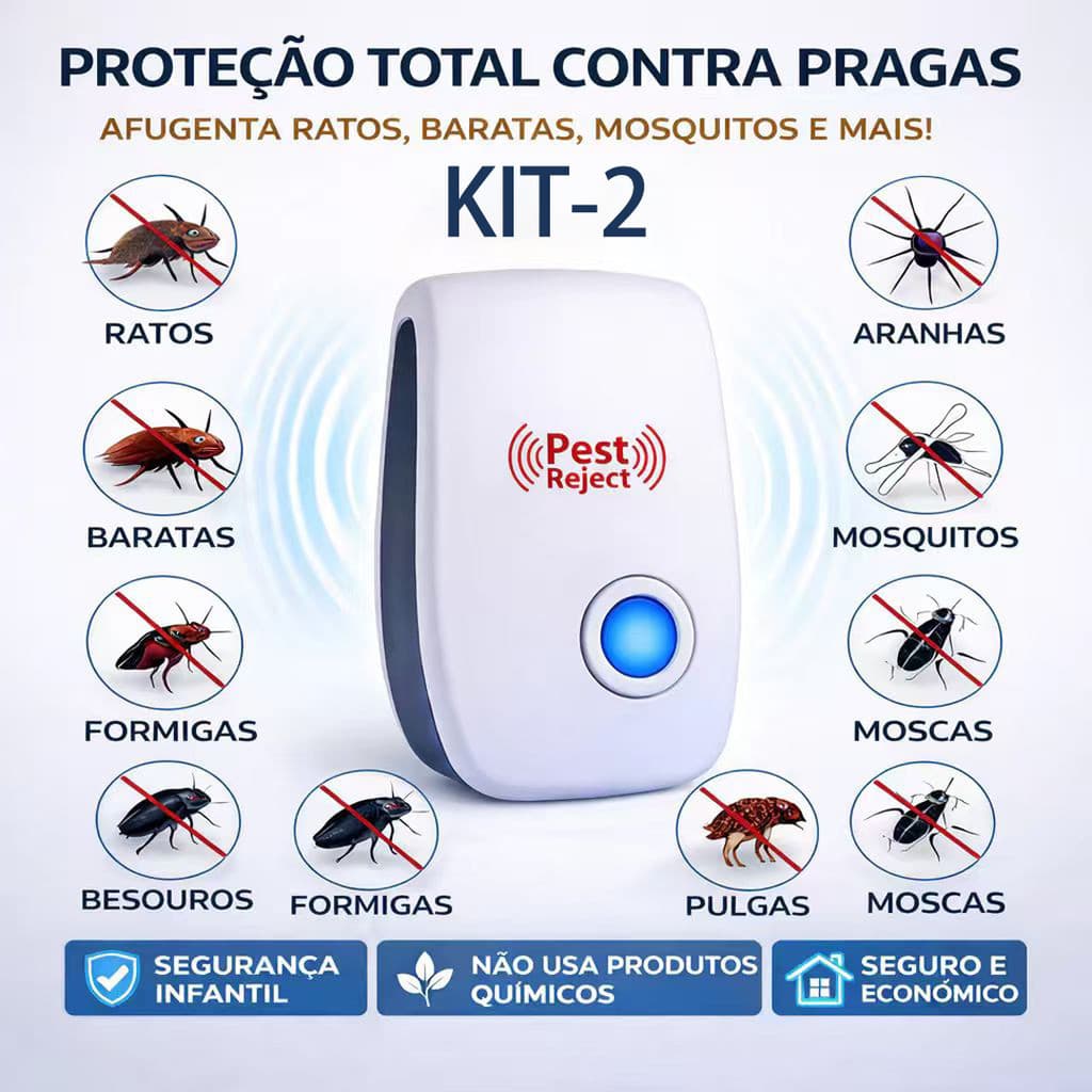 Kit2 a 6 Repelente Ultrassônico letrônico Bivolt Anti Mosquitos Baratas Ratos MorcegosFly Sparrow 5–6W-Versão atualizada