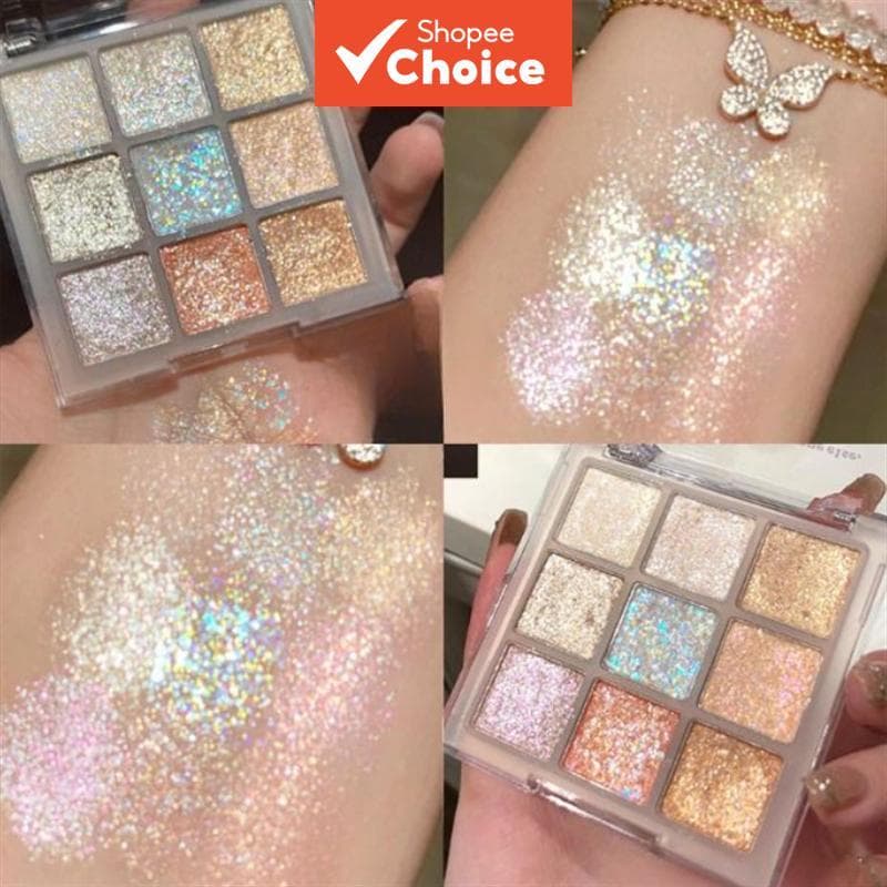 PALETA DE SOMBRAS DIKALU 9 CORES - MARROM NEUTRO MATTE PARA O DIA A DIA, BRILHO TOTAL E GLITTER DESLUMBRANTE, PERFEITA