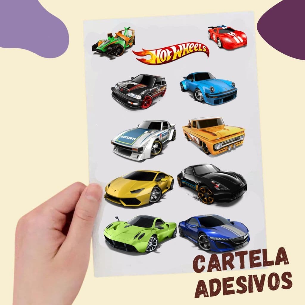 30 CARTELAS DE ADESIVO hot wheels carrinho FESTA FIGURINHA FIGURINHAS ANIVERSÁRIO BRINDE