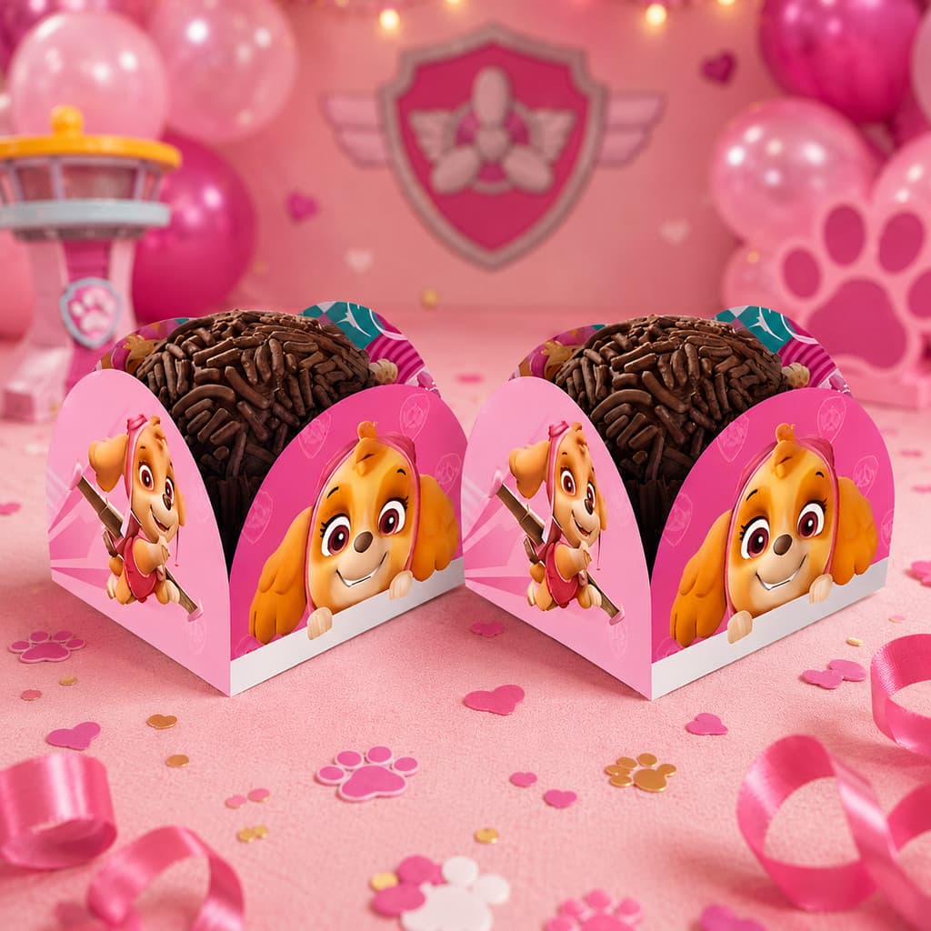 50 Forminhas Skye Patrulha Canina Doces Brigadeiro Festa Aniversário Infantil