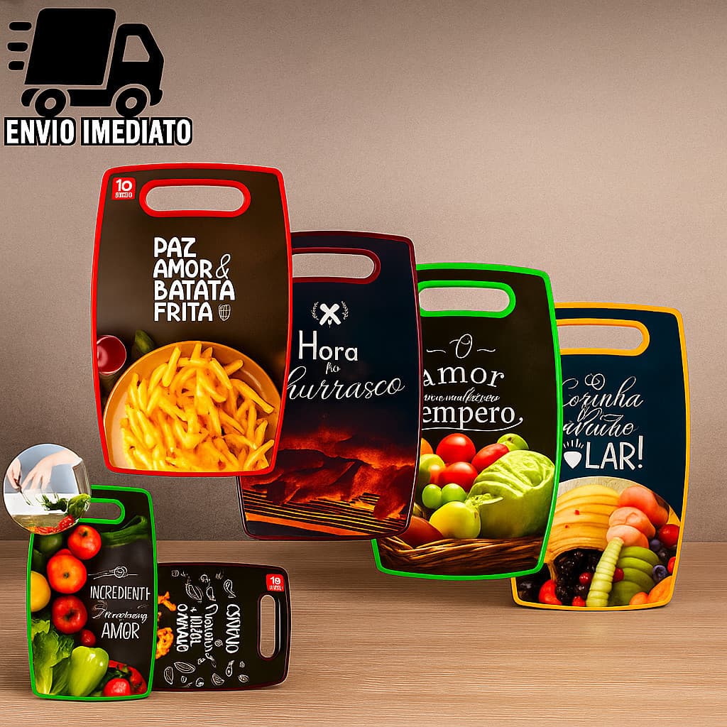 Tábua de Corte Estampada para Carne Legumes Frutas Ultra Resistente para Utensílios de Cozinha