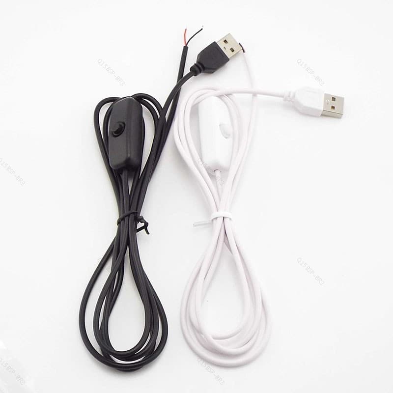 Cabo De Extensão USB De 1/1.5 Metros Com Interruptor Liga/Desliga 5V 1A 2.0 Um Plugue Macho 2 Pinos 2 Fios Conector De C