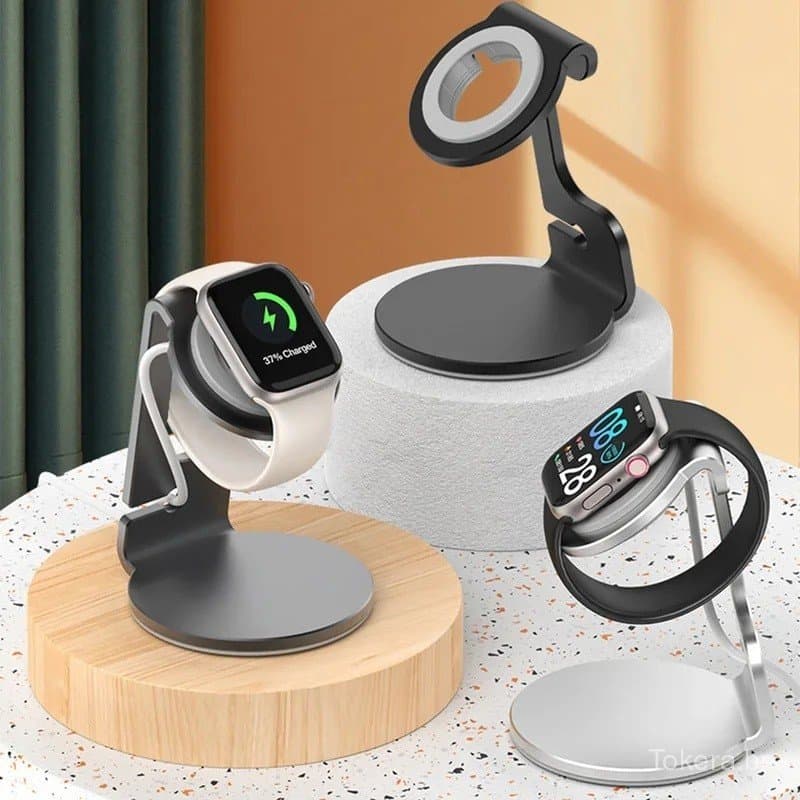 Suporte de Metal para Carregador de Relógio, Base para IWatch Série Ultra 1 2/9/SE/8/7/6/5/4/3/2/1, Suporte de Exibição