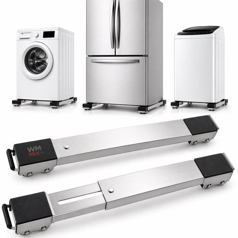 Pair of Mobile Mover Devices with Wheels for Refrigerator, Stove, and Washing Machine, Base Support Cart