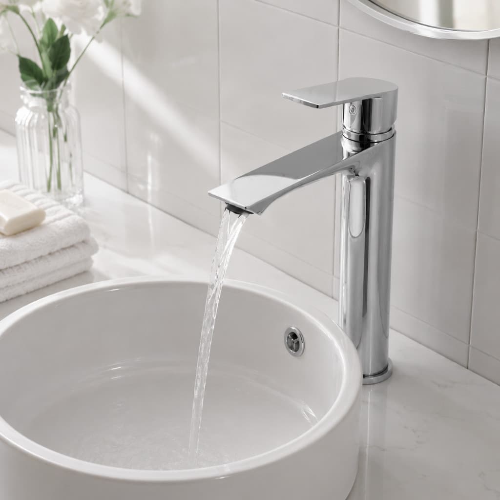 Torneira Banheiro Monocomando Bica Alta Mesa Lavabo Cromada