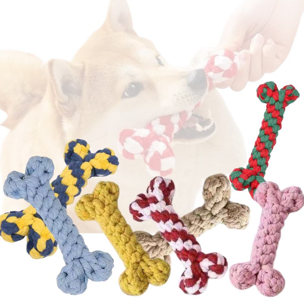 Brinquedo de Cachorro Osso Mordedor Corda Pets