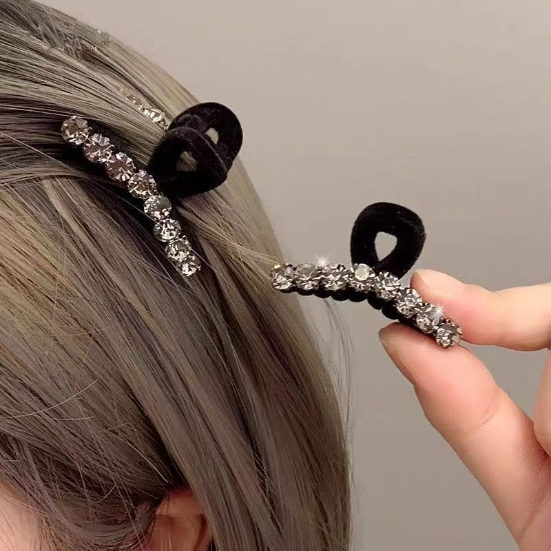 Estoque pronto verão strass estilo coreano dupla face lado hairpin princesa luz luxo temperamento piscando diamante fran
