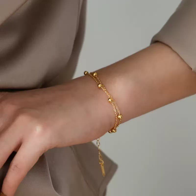 Pulseira feminina de contas de transferência de moda francesa