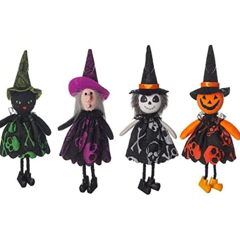 FZBNSRKO 4 Peças De Enfeites De Árvore Pendurados De Halloween , Abóbora/Fantasma/Bruxa/Pingente De Gato Preto Decoração