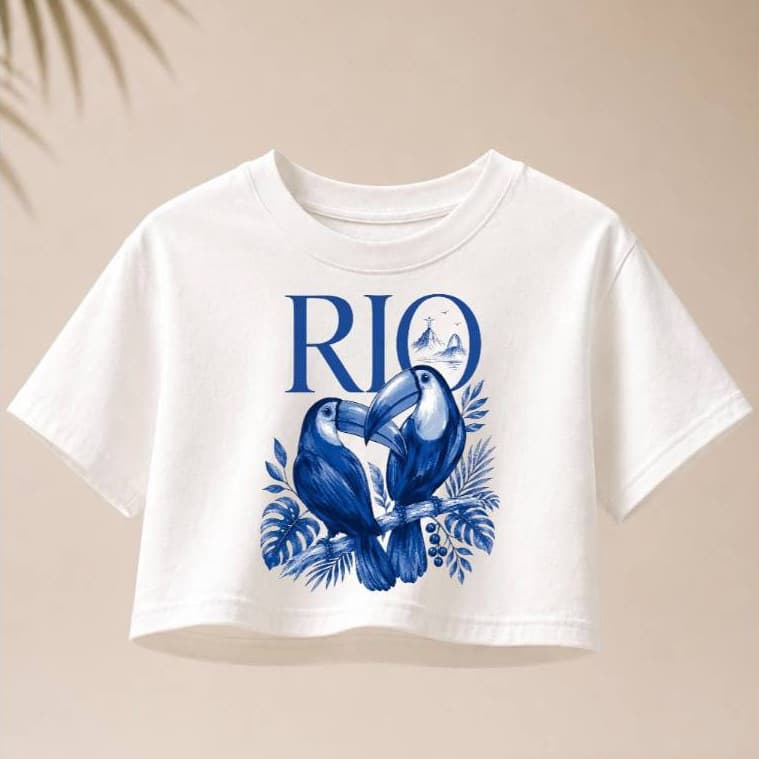 Cropped Infantil Oversized Menina  Estampado Moda Verão Confortável