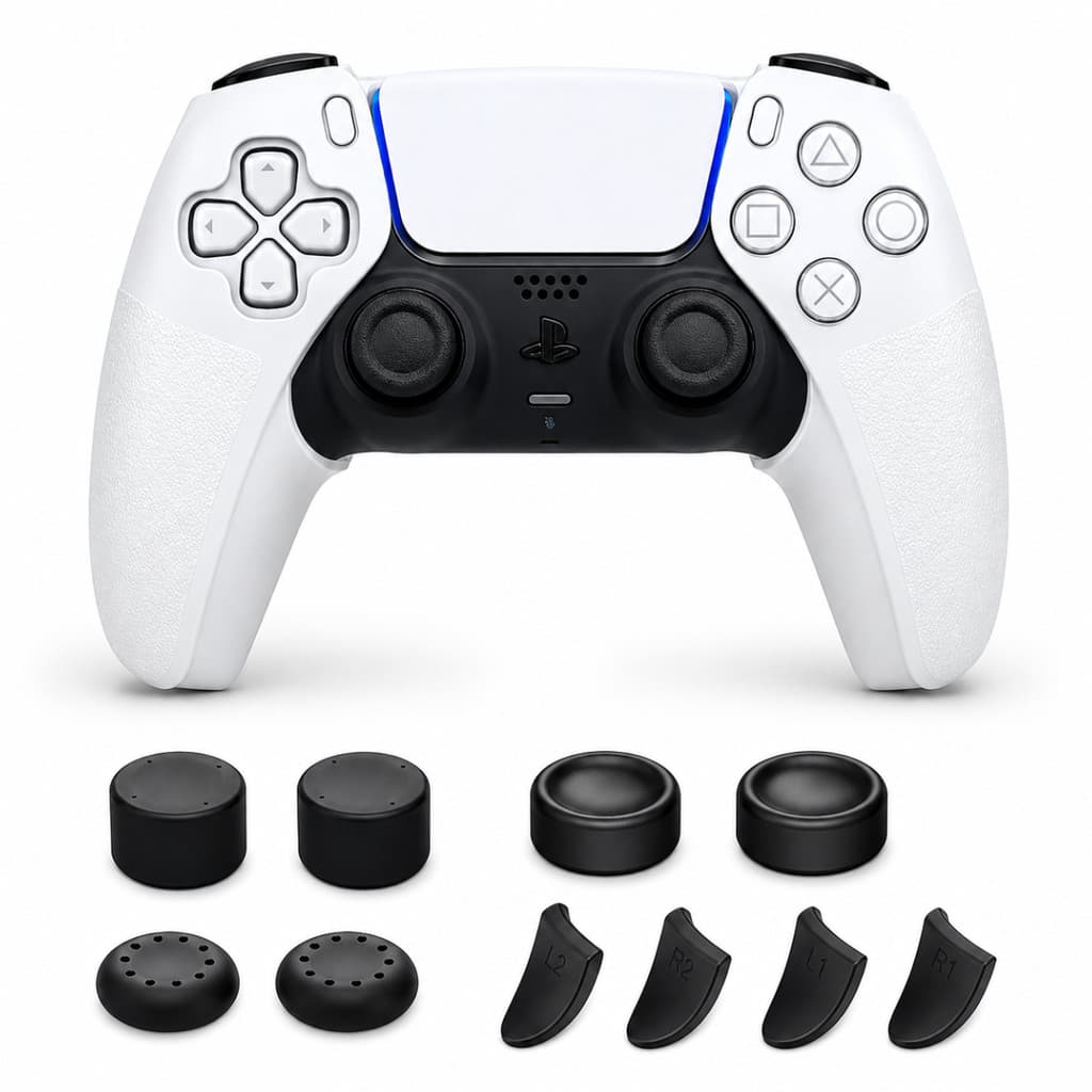 Kit Capa silicone Para Controle PS5 DualSense Extensor De Gatilhos Grip Analógico